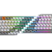Tastatura Gaming Mecanica Wireless REDRAGON Azure K652GG-RGB-PRO, Bluetooth, USB, Layout US, gri