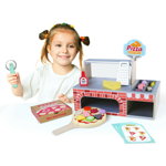 Cuptor pizzerie cu accesorii din lemn, Ecotoys, joc de rol, dezvolta imaginatia si abilitatile manuale, Ecotoys