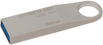 Memorie usb 3.0 kingston 32 gb, clasica, carcasa metalic, argintiu, "dtse9g2/32gb" (include tv 0.03 lei)
