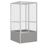 vidaXL Colivie pentru păsări gri 111x107x211,5 cm oțel galvanizat, vidaXL