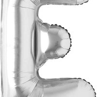 Balon aniversar Maxee, litera E, argintiu, 40 cm