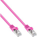 Cablu de retea RJ45 S/FTP Cat.5e 0.25m Roz, InLine IL72522M, InLine