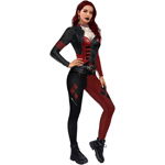 Costum de carnaval pentru Halloween Ficlwigkis, poliester, rosu inchis/negru, 180 cm