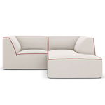 Coltar dreapta 3 locuri, Ruby, Micadoni Home, BL, 186x180x69 cm, tesatura chenille, bej/rosu, Micadoni Home