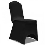 Husă de scaun elastică, 6 buc., negru, Casa Practica