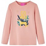 Tricou pentru copii cu mâneci lungi animal print roz deschis 104, Casa Practica