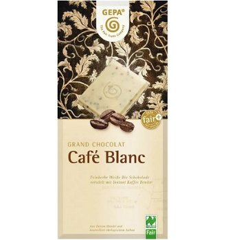 
Ciocolata Alba BIO cu Cafea Cafe Blanc, 100 g, Gepa
