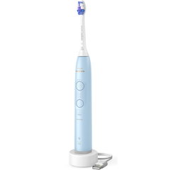 Periuta de dinti electrica HX7406/01, 62.000 miscari/minut, autonomie 21 zile, 2 moduri de periere, 3 intensitati, senzor presiune luminos, functia BrushSync, capat de periere Sensitive, bleu Periuta de dinti electrica HX7406/01, 62.000 miscari/minut, autonomie 21 zile, 2 moduri de periere, 3 intensitati, senzor presiune luminos, functia BrushSync, capat de periere Sensitive, bleu