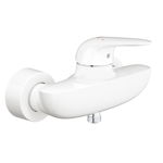 Baterie dus Grohe Eurostyle, monocomanda, 1/2, cartus ceramic, protectie reflux, limitator debit/temperatura, maner plin, alb, Grohe