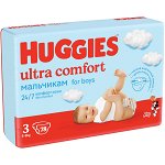 Scutece pentru baieti Ultra Comfort Nr.3 pentru 5-9 kg, 78 bucati, Huggies, Huggies