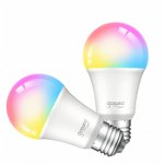 Bec LED smart Gosund, 16 milioane culori, WiFi 2.4Ghz, 8W, E27, 800 lumeni, compatibil Smart Life, Google Home Alexa, Gosund
