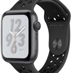 Smartwatch Apple Watch 4 Nike Plus, 44mm, LTPO OLED Retina Display, GPS, Bluetooth, Wi-Fi, Bratara Sport Antracit/Negru, Carcasa aluminiu, Rezistent la apa si praf (Space Gray)