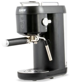 Espressor cafea Zass ZEM 09, Capacitate rezervor 1 l, Presiune 20 bar, Putere 1400 W, Functioneaza cu cafea macinata si tip ESE, Oprire automata dupa 8 min, Negru