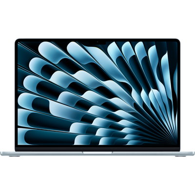 Laptop Apple MacBook Air 15'' cu procesor Apple M4, 10 nuclee CPU si 10 nuclee GPU, 32GB RAM, 512GB SSD, Sky Blue, Tastatura Internationala