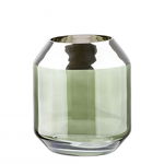 SMILLA, Suport de tea lights din sticla, verde inchis, h.14 cm, d.12 cm, FINK