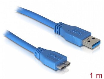 Cablu Delock, USB/Micro USB, USB 3.0, 1m, Albastru, Delock