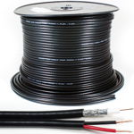 cablu coaxial rg59 cu alimentare 75r 1x0.81mm cupru +128x0.12mm cca / 6mm pvc negru well, WELL