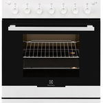 Aragaz pe gaz Electrolux EKG61182OW, 4 arzatoare, Aprindere electrica plita/cuptor, Grill, Rotisor, 60 cm, Alb, Electrolux