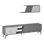 Set mobilier TV alb/aspect de marmură gri 180x48 cm Fiona - Kalune Design, Kalune Design