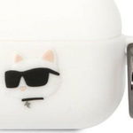 Husa Karl Lagerfeld Karl Lagerfeld KLAPRUNCHH Husa Apple AirPods Pro alb/alb Silicon Choupette Head 3D, Karl Lagerfeld