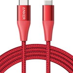 Cablu de date Anker PowerLine+ II A8653H91, USB-C - Lightning, MFI, 1.8 m (Rosu)