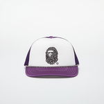 A BATHING APE x SWAROVSKI Rhinestone Ape Head Mesh Cap M Purple, A BATHING APE