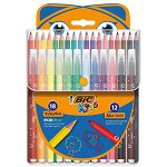 Set de colorat, Bic Evolution 18 creioane si 12 markere, Bic