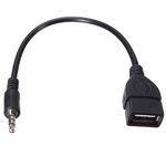 Cablu OTG USB mama la Jack 3.5 tata, 20 cm, Negru, AXT-BBL4626, BIBILEL