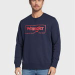 Wrangler, Bluza sport regular fit cu logo, Rosu, Albastru marin, S