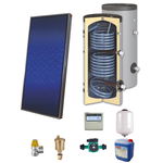 Sistem solar presurizat, panou solar plan Sunsystem PК SL FP 2.0, boiler cu 2 serpentine Sunsystem SON 300 litri, pompa 25-60, controller, vas expansiune, antigel, supapa 1/2, aerisitor 1/2