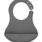 Baveta din silicon babyjem (culoare: gri), BabyJem
