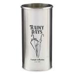 Suport pentru umbrele decorativ, Desen personalizat Rainy Days, Metal, Argintiu, 44 cm, 