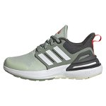 adidas Sportswear, Pantofi cu insertii din material textil, pentru alergare RapidaSport, Gri, Verde feriga, 39 1/3 EU