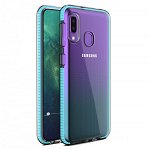 Husa Spate Upzz Spring Samsung Galaxy A20e ,silicon 1mm ,rezistenta La Socuri ,transparenta Cu Margine Albastru Deschis