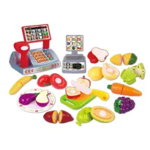 Set jucarii pentru copii cos cu fructe si legume de taiat, Super Market, 18 piese VG1011 RCO, Rco