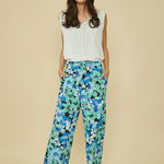 Pantaloni cu imprimeu floral CY1984 Bleu, 