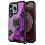 Husa Spate Upzz Techsuit Honeycomb Armor Cu Inel Metalic Compatibila Cu iPhone 13 Pro Max Mov