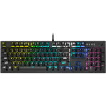 Tastatura mecanica gaming Corsair K60 PRO Low Profile, iluminare RGB, switch Cherry MX Low Profile SPEED, Negru