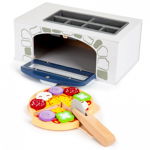 Cuptor pentru pizza din lemn + accesorii pentru bucatarie si alimente Ecotoys 4333, Ecotoys