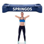 Banda elastica fitness pentru antrenament Springos, Cauciuc, Albastru, 37-46kg