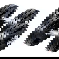 Set gantere reglabile din ciment cu grip de 10 - 45 KG Gorilla Sports, Gorilla Sports