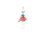 Pandantiv cu lant Bambola da Chile-Turquoise-Pink