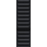 Curea pentru Apple Watch 45mm, Midnight Leather Link - M/L, Negru