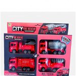 Set 4 camioane de pompieri City Fire