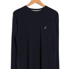 Imbracaminte Barbati Nautica Long Sleeve Solid Crew Neck T-Shirt Navy