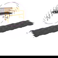 Perna de banca de gradina vidaXL, antracit, 200x50x7 cm, textil oxford, 1.97 kg