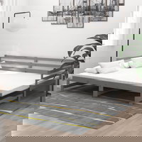 Pat extensibil de zi, gri, 2x(90x200) cm, lemn masiv de pin