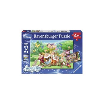 Ravensburger - Puzzle Cei sapte pitici, 2x24 piese