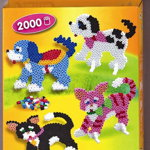 Set 2000 mărgele de călcat Hama, model Câine și Pisică - Set creativ, Hama