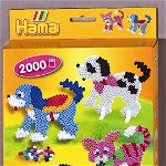 Set 2000 mărgele de călcat Hama, model Câine și Pisică - Set creativ, Hama